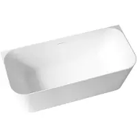 CERANO - Freistehende Acrylbadewanne Eleganza, wandmontierbar - weiß, glänzend - 170x75 cm