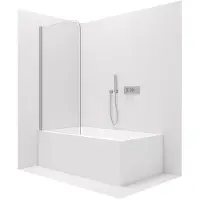 CERANO - Duschabtrennung, einteilig, Modell Chiara L/P - Chrom/klares Glas - 100x140 cm - schwenkbar