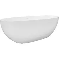 CERANO - Freistehende Badewanne aus Verbundmarmor, Modell Antonia - weiß, matt - 170x75 cm