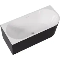 CERANO Bianco Freistehende Acryl-Badewanne links 170 x 79 cm schwarz matt weiß glänzend