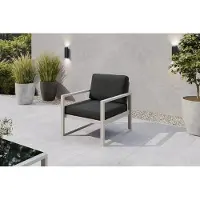Margaret Hadas24 Gartensessel Outdoor Madera Lounge Sessel Gartenstuhl Terrasse Balkon wetterfest Metall Sitzbank mit Lehne, kaschmir, graubraun