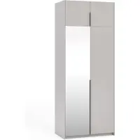 Margaret Hadas24 Kleiderschrank APOLLONIA I mit Spiegel, Drehtürenschrank, moderner, Schrank, viel Stauraum100 x 250cm (kaschmir, schwarze Griffe)
