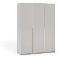 Margaret Hadas24 Kleiderschrank APOLLONIA ohne Spiegel, Drehtürenschrank, moderner, Schrank, viel Stauraum150 x 204cm (kaschmir, goldene Griffe)