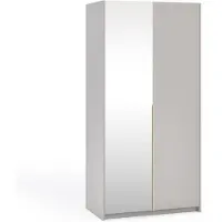 Margaret Hadas24 Kleiderschrank APOLLONIA mit Spiegel, Drehtürenschrank, moderner, Schrank, viel Stauraum100 x 204cm (kaschmir, goldene Griffe)
