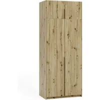 Margaret Hadas24 Kleiderschrank APOLLONIA I ohne Spiegel, Drehtürenschrank, moderner, Schrank, viel Stauraum100 x 250cm (artisan, schwarze Griffe)