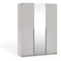 Margaret Hadas24 Kleiderschrank APOLLONIA mit Spiegel, Drehtürenschrank, moderner, Schrank, viel Stauraum150 x 204cm (kaschmir, schwarze Griffe)