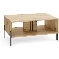 Margaret Hadas24 MargaretHadas24 Kaffeetisch Natan mit Metallfüßen 100/47/55 cm, Couchtisch, Wohnzimmertisch, Wohnzimmer, Holzoptik, Sofatisch, Stubentisch, artisan