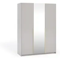 Margaret Hadas24 Kleiderschrank APOLLONIA mit Spiegel, Drehtürenschrank, moderner, Schrank, viel Stauraum150 x 204cm (kaschmir, goldene Griffe)