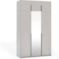 Margaret Hadas24 Kleiderschrank APOLLONIA I mit Spiegel, Drehtürenschrank, moderner, Schrank, viel Stauraum150 x 250cm (kaschmir, schwarze Griffe)