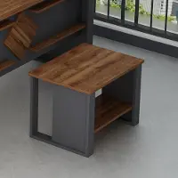 Homidea BOSS Couchtisch mit Stauraumfach - Moderner Wohnzimmertisch 60 × 45 × 43,6 cm - Sofatisch - Anthrazit/Eiche