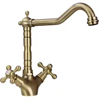 Aquanello Küchenarmatur bronze mit Winkel-Auslauf Heritage Ascot BN-4002-HA