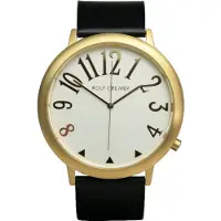 Rolf Cremer GmbH & Co. KG Armbanduhr Jumbo II mit gebürstetem Stahlgehäuse und Lederband, 50 mm