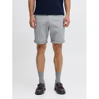Jack & Jones Chinoshorts "BOWIE SHORTS", Herren, Gr. XS, N-Gr, grau (ultimate grau), Web, Obermaterial: 98% Baumwolle, 2% Elasthan, unifarben, regular fit kurz, Hosen Chinoshorts, mit Aufschlag