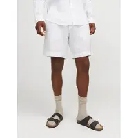 Jack & Jones Shorts "JPSTBILL LAWRENCE LINEN SHORTS SRT LN", Damen, Gr. XS, N-Gr, weiß (hellweiß), Web, Obermaterial: 100% Leinen, unifarben, weit knielang, Hosen Shorts