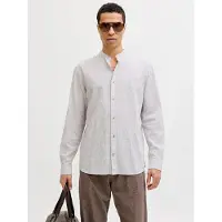 Jack & Jones Langarmhemd "JJESUMMER LINEN BLEND BAND SHIRT L/S SN" Baumwollmischung, regular fit