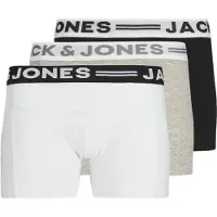 Jack & jones Boxershorts "Boxershort SENSE TRUNKS 3 PACK JNR NOOS 3er Pack", Jungen, Gr. 164, bunt (schwarz, weiß, grau), Obermaterial: 95% Baumwolle CO. 5% Elasthan EL., Unterhosen Boxershorts