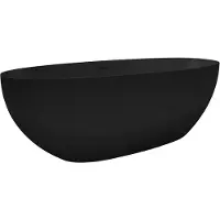 CERANO - Freistehende Badewanne aus Verbundmarmor, Modell Antonia - Schwarz, matt - 170x75 cm