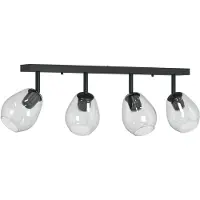 vidaXL Deckenstrahler Schwarz 73,5 x 13 x 26 cm Glas und Metall