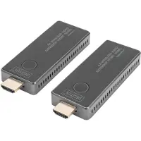 Digitus 4K Wireless HDMI Extender Set, 30 m, 4K/30Hz, 3840 x 2160 Pixel, AV-Sender & -Empfänger, 30 m, Verkabelt & Kabellos, Schwarz, Silber, HDCP