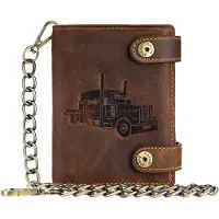 Green Burry GREENBURRY Geldbörse Vintage Wallet With Chain Brown Truck braun