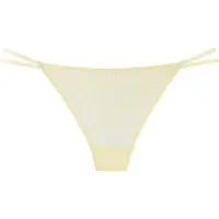 LASCANA String , Damen, Gr. 44/46, 1 Stk., Spitze, gelb, Spitze, Obermaterial: 87% Nylon, 13% Elasthan, unifarben, figurbetont, Unterhosen String, aus blättriger Spitze