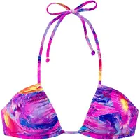 Venice beach Triangel-Bikini-Top "Zarina", Damen, Gr. 44, Cup C/D, bunt (lila print), Elasthan, Polyester, Recycling-Polyamid, bedruckt, Bikini-Oberteile Triangel-Bikini-Top, mit 5 Tragevarianten