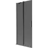Mexen Velar Duschwand, 2-flügelig, verschiebbar 80 x 150 cm, Graphit, gebürstetes Gun Gray - 896-080-000-41-66