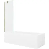 Mexen Vega rechteckige Badewanne 170 x 70 cm mit Verkleidung und 1-flügeliger Trennwand 60 cm, transparent, gold - 550117070X95?