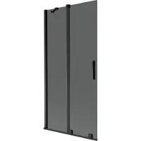 Mexen Velar 2-flügelige verschiebbare Badewannenwand 90 x 150 cm, graphit, schwarz - 896-090-000-41-70