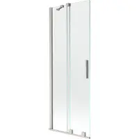 Mexen Velar Duschtrennwand 2-teilig verschiebbar 75 x 150 cm, transparent, gebürsteter Nickel - 896-075-000-01-97