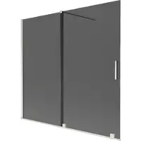Mexen Velar Duschabtrennung 2-teilig verschiebbar 170 x 150 cm, Graphit, gebürsteter Nickel - 896-170-000-41-97