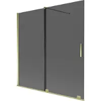 Mexen Velar Duschwand 2-flügelig verschiebbar 160 x 150 cm, Graphit, Gold - 896-160-000-41-50