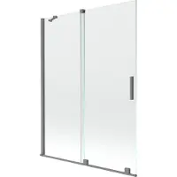 Mexen Velar Duschwand 2-flügelig verschiebbar 130 x 150 cm, Transparent, Gun Metal - 896-130-000-01-95