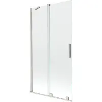 Mexen Velar Duschabtrennung 2-flügelig verschiebbar 100 x 150 cm, transparent, gebürsteter Nickel - 896-100-000-01-97