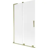Mexen Velar L Badewannenabtrennung 2-flügelig verschiebbar 110 x 150 cm, matt, gold - 896-110-003-31-50