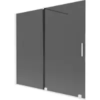 Mexen Velar Duschabtrennung 2-teilig verschiebbar 170 x 150 cm, Graphit, Weiß - 896-170-000-41-20