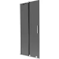 Mexen Velar Badefaltwand 2-flügelig verschiebbar 85 x 150 cm, graphit, chrom - 896-085-000-41-01