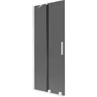 Mexen Velar Duschabtrennung, 2-flügelig, schiebbar, 80 x 150 cm, Graphit, Weiß - 896-080-000-41-20