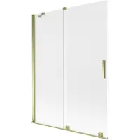 Mexen Velar Duschwand 2-flügelig verschiebbar 130 x 150 cm, Mattglas, Gold - 896-130-000-31-50