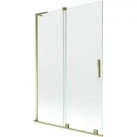Mexen Velar L Badewannenfaltwand 2-flügelig verschiebbar 120 x 150 cm, transparent, gold - 896-120-003-01-50