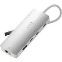 LINQ 8-in-1 Pro Studio-C Multiport-Hub mit PD, 8K HDMI und 2.5GbE Ethernet - 10Gbps - Geeignet für Laptops und Tablets
