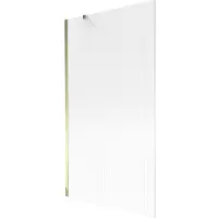 Mexen Next Badewannenabtrennung 1-flügelig 100 x 150 cm, gestreift, gold - 895-100-000-00-09-50