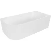 Mexen Gia freistehende Eckbadewanne gefurcht rechts 170 x 80 cm, weiß matt, weißer Überlauf - 52701708001P-20