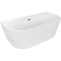 Mexen Oval+ freistehende an der Wand montierte Badewanne 170 x 80 cm, weiß, Überlauf Gunmetal - 52681708000-95