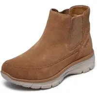 SKECHERS Winterboots "EASY GOING-CASUAL ICON", Damen, Gr. 41, braun (hellbraun), Veloursleder, Schuhe Winterboots, Stiefelette mit Warmfutter, Hands Free Slip-ins mit Stretch
