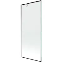 Mexen Next Badewannenwand 1-flügelig 80 x 150 cm, schwarzer Rahmen, Chrom - 895-080-000-00-70-01