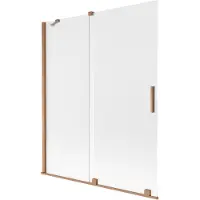 Mexen Velar Duschabtrennung 2-flügelig Schiebetür 140 x 150 cm, matt, gebürstetes Kupfer - 896-140-000-31-65
