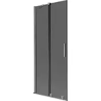 Mexen Velar Duschabtrennung Badewanne 2-flügelig verschiebbar 85 x 150 cm, Graphit, Gun Metal - 896-085-000-41-95