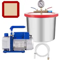 DUOKU Vacuumpomp 2 Gallonen 4 CFM 1/3 PS für die Entlüftung von Silikon-Epoxy, 1440 U/min, AC 230 V, 50 Hz, 5 Pa - 0,05 mbar, schafft eine niedrige Druckumgebung