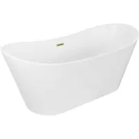 Mexen Montana freistehende Badewanne 170 x 80 cm, weiß, Überlauf gold gebürstet - 52011708000-55